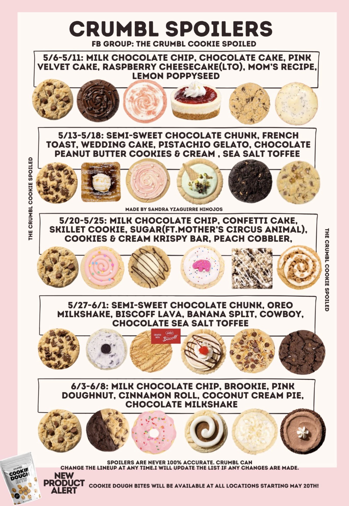 Crumbl Cookies weekly spoilers